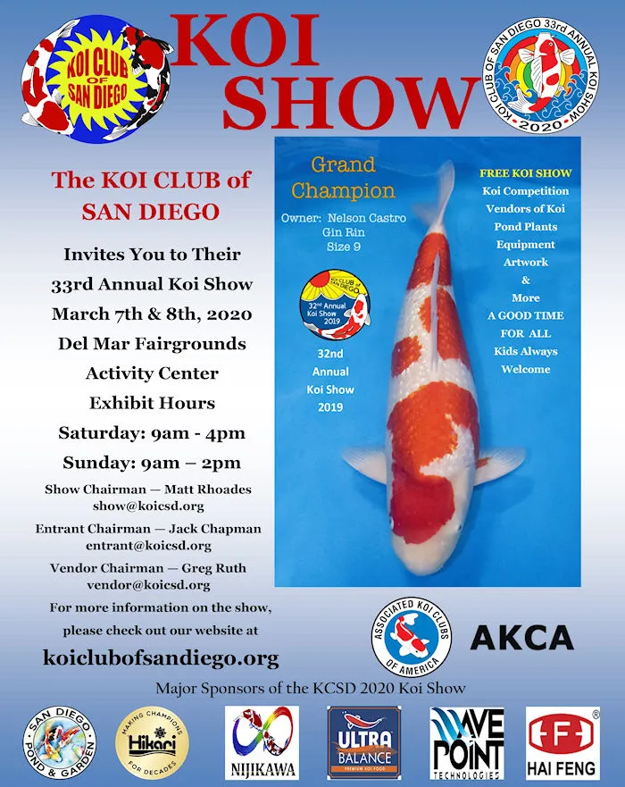  Biggest West Coast KOI Show - Del Mar, CA - Feb. 25-26